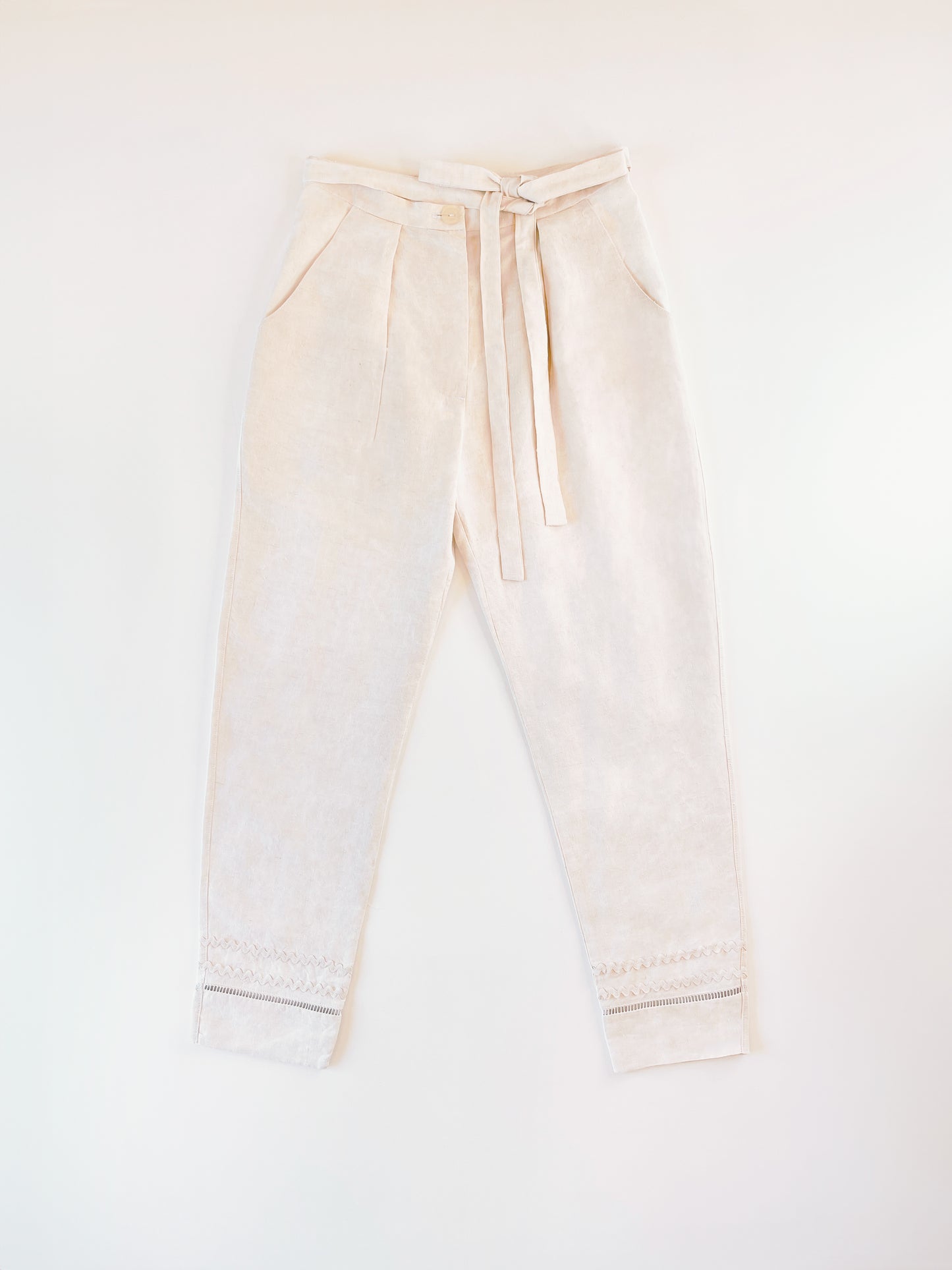 PANTALON PAILLET - BEIGE BRODÉE